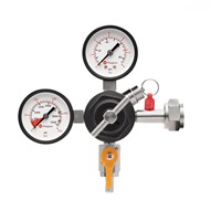 Régulateur de pression de bière CO2 à double manomètre CGA320 0-60 PSI avec vanne d'arrêt manuelle en laiton pour Kegerator