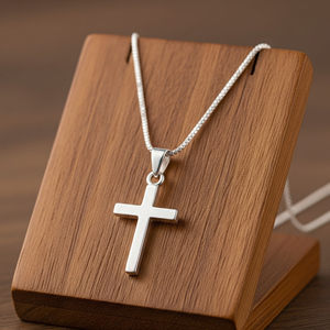 Collier unisexe en argent sterling 925 sur mesure pendentif croix en vermeil chaîne de chandail lourd plaqué or bijoux fins cadeaux de fêtes - Product Image 3