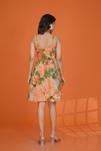 ชุดเดรสผ้าคอตตอนสำหรับงานปาร์ตี้สไตล์หวานธรรมชาติแบบมีสไตล์สไตล์สไตล์งานปาร์ตี้ฤดูร้อนพิมพ์ลายดอกไม้ชุดเดรสมิดิสำหรับเจ้าสาวงานแต่งงานของขวัญฮันนีมูนส่วนตัว - Product Image 4