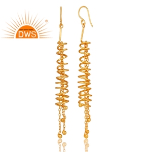 Recién llegado, pendiente colgante en espiral chapado en oro de 18 quilates de plata esterlina, joyería fina Demi para mujer, regalo para ella - Product Image 2