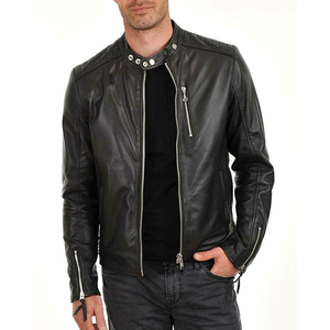 Veste en cuir pour hommes de bonne qualité étiquette personnalisée nouveau arrivé meilleur prix qualité durable prix bas nouveau style - Product Image 3