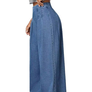 Pantalones Vaqueros Anchos de Cintura Alta Personalizados, Estilo Casual, Holgados, Estilo Urbano, Pantalones de Campana de Moda para Mujer - Product Image 4