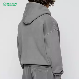 Sweat à capuche unisexe en molleton de coton respirant et à séchage rapide, avec fermeture éclair, design de logo personnalisé, style streetwear, pour l'hiver - Product Image 6