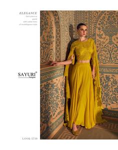 <b>Indian</b> Export Beautiful Chinon Silk Long Sleeves <b>Top</b> With Palazzo Embroidery Work Manufacturer From Surat At Lowest Price - Product Image 2