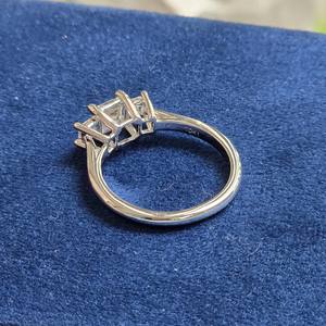 Anillo solitario de corte princesa de Plata de Ley 925 con impresionante anillo de bodas de diamantes de moissanita VS claridad joyería fina - Product Image 5