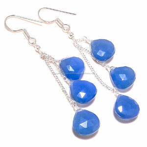 Diseño personalizado Arizona turquesa forma de gota gema 10x12mm alto aspecto 925 Plata bisel conjunto pendientes colgantes para la venta de verano - Product Image 2