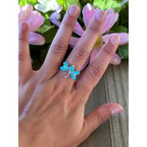 Sterling Silver Dragonfly <b>Ring</b> Vintage Hiphop Style Zircon Inlay Navajo Made - Product Image 2