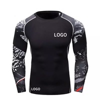 Conjunto de Compresión GAF para Hombre, Camiseta de Protección Solar, Secado Rápido, Spandex/Poliéster, Cuello en V