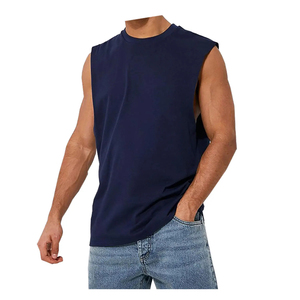 Débardeurs de gymnastique surdimensionnés Vintage pour hommes séchage rapide en détresse sans manches athlétique Singlet entraînement Fitness Tee en grande taille - Product Image 6