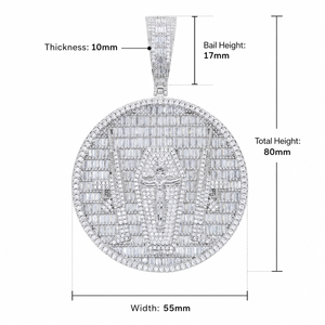 Collier Hip Hop avec pendentif croix 3D serti de micro-pavés CZ, chaîne <span class=keywords><strong>gourmette</strong></span>, prêt à être expédié, bijoux pour vendeurs en ligne - Product Image 2