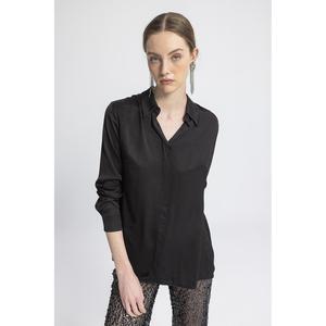 Chemise en satin classique - Noir - Product Image 1