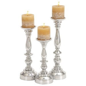 Premium Gold Silver Color Aluminium <b>Candle</b> Stand <b>Set</b> for Christmas Decorative Table Centerpieces Home Wedding Restaurant Use - Product Image 1