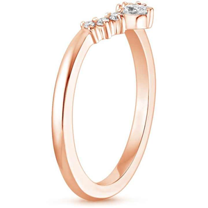 Anillo de Boda con Diamante Cultivado en Laboratorio, Corte Pera, Diseño Popular 2024, Anillos Apilables en Forma de U, Oro 14K, Venta al Por Mayor - Product Image 4