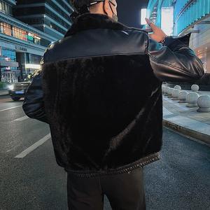 แจ็กเก็ตหนังแกะแท้สำหรับผู้ชายเสื้อแจ็กเก็ตหนังแกะแท้สำหรับฤดูหนาวเสื้อแจ็กเก็ตเทรนด์ออนไลน์ย้อมสีล้วนสำหรับผู้ชาย - Product Image 5