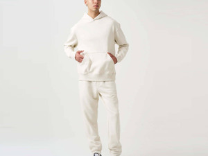 Nueva moda 2026, ropa deportiva para correr para hombres, pantalones deportivos holgados de peso pesado, conjunto de pantalones acampanados con capucha para hombres - Product Image 2