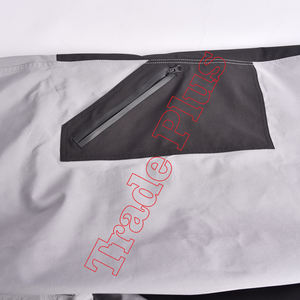 Pantalones de Nieve Impermeables Unisex Gris y Negro con Paneles en Contraste, Cintura con Cordón Ajustable, Múltiples Bolsillos con Cremallera y Puños Elásticos - Product Image 5