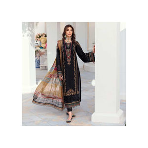 Belles robes décontractées indiennes et pakistanaises de pelouse avec impression sur chemise et dupatta costumes de marque de haute qualité vêtements ethniques - Product Image 3
