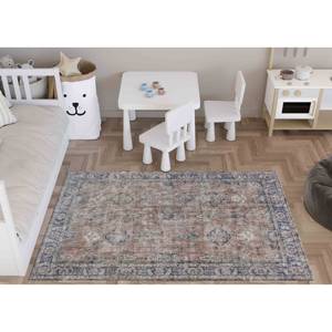 Tapis imprimé bleu marine : Tapis de voiture, facile à nettoyer, design persan, motif floral, tapis en chenille - Product Image 2