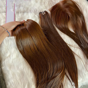 Paquet de cheveux alignés par cuticules vierges brésiliennes brutes non transformées 15 pouces Double étirage sans emmêlement aucune perte d'extensions de cheveux humains - Product Image 1