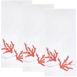 Toalla de Invitados de Algodón Blanco al por Mayor, Servilleta de Tela Bordada a Mano con Corales Rojos Personalizada para el Hogar, Hoteles, Bodas y Eventos - Product Image 3