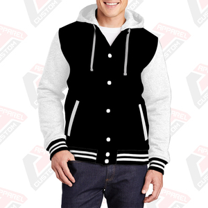 Veste universitaire élégante et chaude pour hommes avec capuche 100% coton polaire brodé Technics imprimé numérique teint uni pour l'hiver - Product Image 5