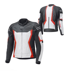 Veste courte de motards imprimée personnalisée brodée Streetwear veste de course pour hommes en cuir PU de moto - Product Image 6