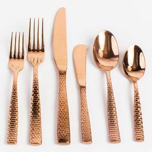 ชุดช้อนส้อมมีดสแตนเลสชุดช้อนส้อมมีดทองแดงขัดเงาสำหรับโรงแรมจัดเลี้ยง - Product Image 1