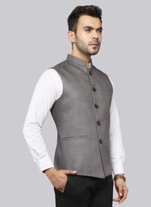 Best Quality <b>Mens</b> Elegant Dark <b>Grey</b> <b>Waistcoat</b> for Business Wear Hotel Staff Uniforms Events Ceremonies and Daily Office Use - Product Image 3