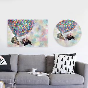 Impression sur toile : Art coloré d'un ballon à air du film Up, art sur verre trempé - Product Image 1