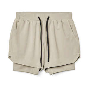 Bermuda d'été pour homme avec doublure élastique Workout Jogging Wear for Leisure Fitness Training Solid Color Basketball Shorts - Product Image 2