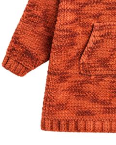 Robe pull en tricot à capuche orange rouille pour femmes Pull en crochet épais Longue ligne Hiver Chaud Casual Streetwear Top pour femmes Mode - Product Image 4