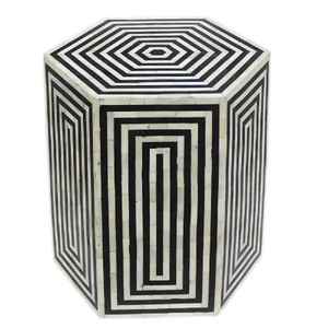 Tabouret latéral décoratif de salon en MDF moderne Bone Inley pouf - Product Image 5