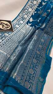 Op Maat Gemaakte Brokaat Zijde Sarees In Paarse Kleur Met Gouden Zari Rand Ideaal Voor Wederverkoop Door Kledingontwerpers - Product Image 3