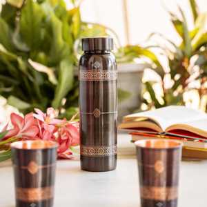 Juego de Vasos de Cobre Puro con Diseño en Relieve de Acabado Antiguo, Ecológico, Retro, Vintage, para Fiestas de Vino, Bodas, Viajes - Product Image 2