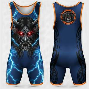 Fournisseur d'usine OEM/ODM, vêtements de musculation professionnels grande taille, justaucorps de lutte sans bretelles, fermeture à pression, respirant - Product Image 1