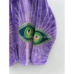 Veste en velours, manteau court fait à la main, veste à broderie des yeux avec doublure intérieure en coton, manteau d'hiver unisexe, vente en gros - Product Image 3