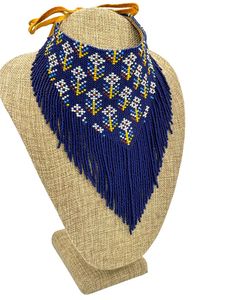 สร้อยคอลูกปัดเมล็ดพร้อมลูกปัดแก้วคริสตัลโคมไฟโดยงานฝีมือ HF - Product Image 3