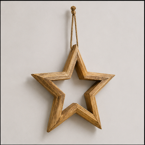 Wood <b>Star</b> Wall <b>Hanging</b> Decor Handicraft Christmas Ornament Traditional Style - Product Image 4
