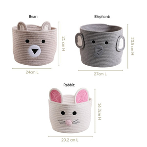 Best Selling Round Shape Unique Attractive Product Round Cotton <b>Rope</b> Cat Design <b>Storage</b> <b>Basket</b> With Handle Custom Size Home Deco - Product Image 6