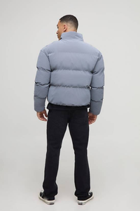 Vestes matelassées personnalisées pour l'hiver, unisexes, manteau bouffant et moelleux, vêtements décontractés confortables, fermeture éclair, col montant, devant, homme - Product Image 2