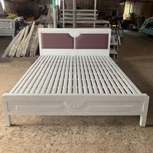 High Quality Square Metal <b>Frame</b> Box Spring <b>Bed</b> Double/Queen Durable Simple Home Warehouse Living Room Bedroom Furniture - Product Image 1