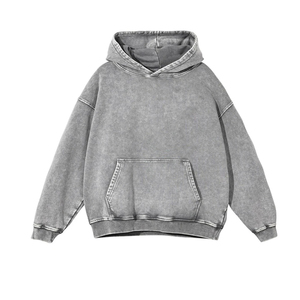 Sudadera con Capucha Extra Grande para Hombre, 100% Algodón, Felpa Francesa, Color Sólido, Lavada, Informal, para Otoño - Product Image 2