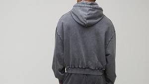 เสื้อฮู้ดคู่สำหรับผู้ชายผ้าฝ้าย100% วินเทจซักด้วยกรดเสื้อมีฮู้ดโอเวอร์ไซส์ออกแบบได้ตามต้องการด้านหน้า - Product Image 3