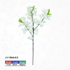 กิ่งไฮเดรนเยียประดิษฐ์เสมือนจริงพร้อมใบสีเขียว ดีไซน์ทำมือทันสมัยสำหรับจัดดอกไม้และตกแต่งบ้าน - Product Image 1