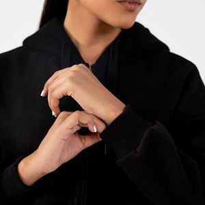 Sudadera con Capucha Negra para Mujer, Ligera, de Forro Polar, Diseño con Capucha, Ideal para Uso Diario Informal - Product Image 2