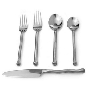 Ensemble de couverts en acier inoxydable Simplicity de designer Poignée plaquée argent unique pour ustensiles de cuisine - Product Image 5