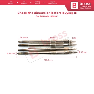 BGP99-1 4 Pièces Bougies de préchauffage auxiliaires 11,5 Volts 062905061 GN989 pour Transporter LT MK2 2.8 TDI - Product Image 5