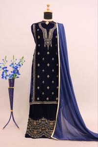 Vente en gros quantité vêtements pakistanais pur velours Salwar Kameez ensemble avec séquence brodé travail pour la fête et le mariage - Product Image 6
