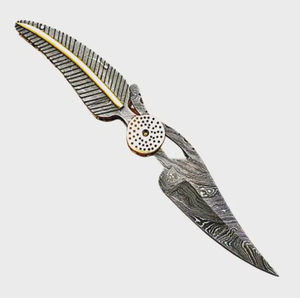 Couteau pliant à pointe tombante en acier Damas de qualité supérieure, personnalisé en gros, service OEM ODM, PRESTIGE BLADES, pour l'extérieur, garantie 1 an - Product Image 2