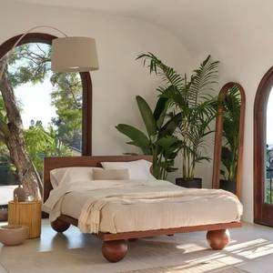 Modern Solid Teak <b>Platform</b> <b>Bed</b> <b>Frame</b> Wooden Bedroom Furniture Custom Size Indonesia Manufacturer - Product Image 1